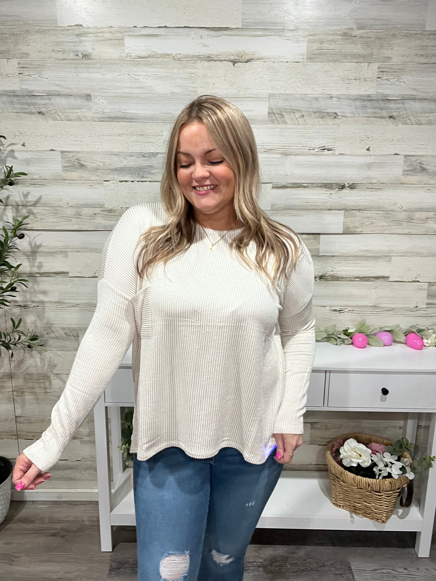 Vanilla Ribbed Long Sleeve
