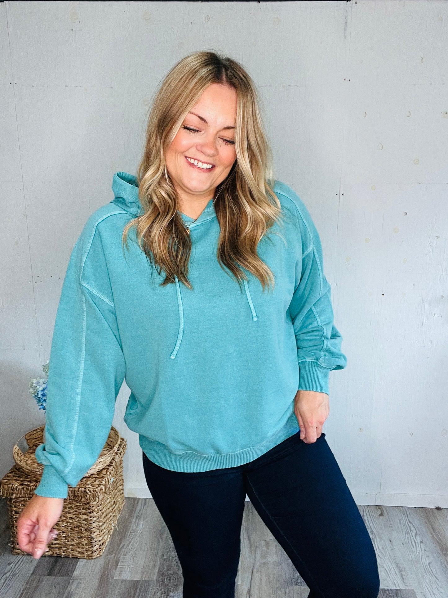Throw On Teal Essential Hoodie