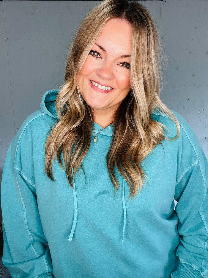 Throw On Teal Essential Hoodie