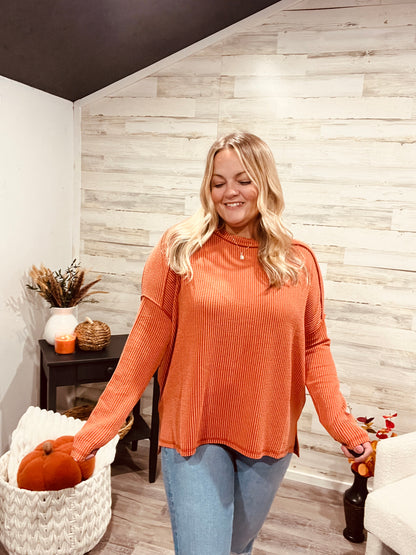 Pumpkin Patch Ready Ribbed Top