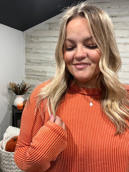 Pumpkin Patch Ready Ribbed Top