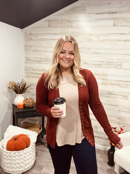 Cozy Copper Cardigan