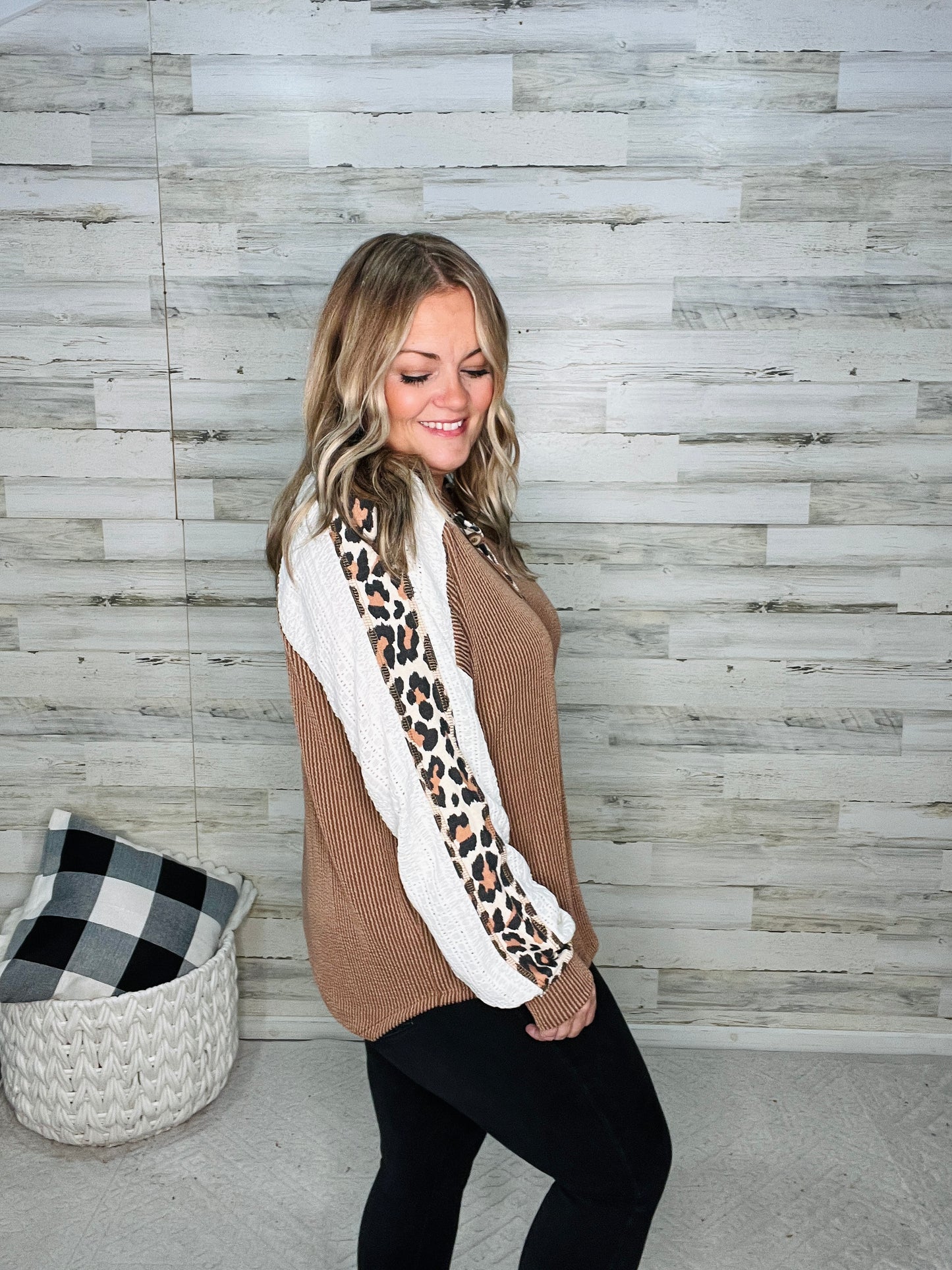 Chestnut Cheer Ribbed Top