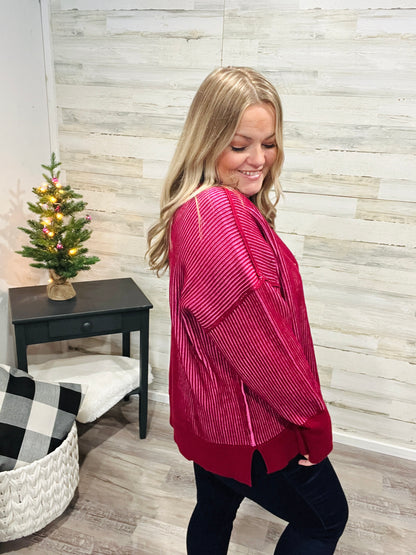 Merry Berry Cane Knit Sweater