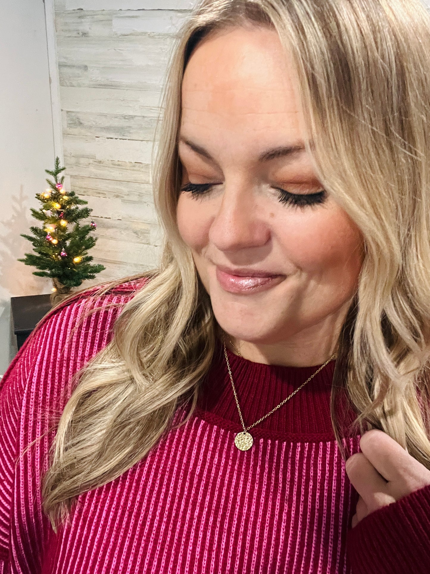 Merry Berry Cane Knit Sweater