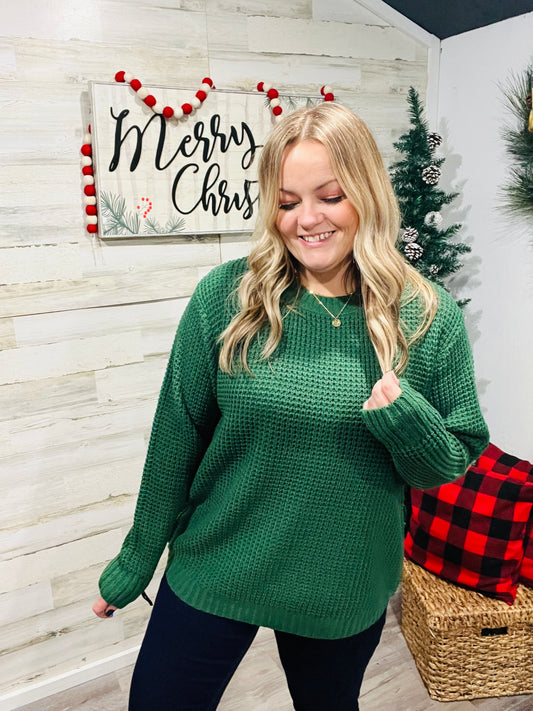 Evergreen Waffle Knit