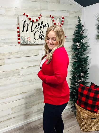 Holiday Berry Cardigan