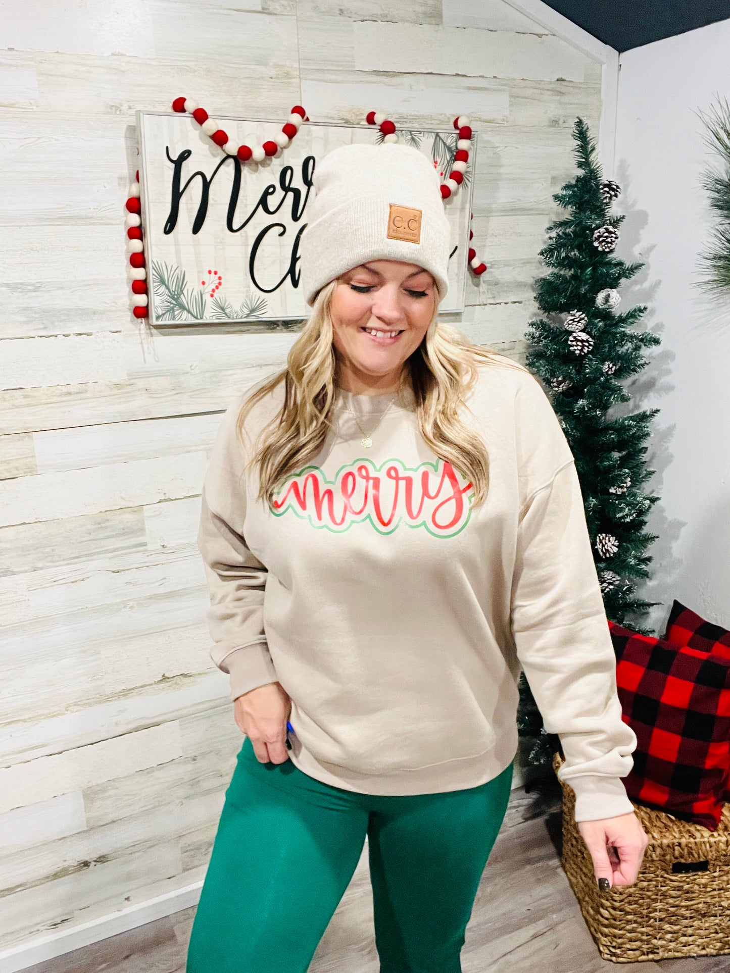 Merry Graphic Cozy Fleece Crew
