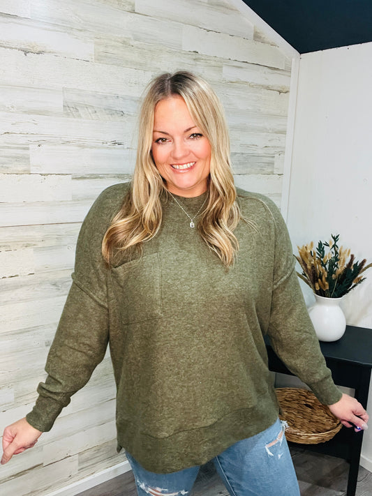 🤍Mossy Green Pullover