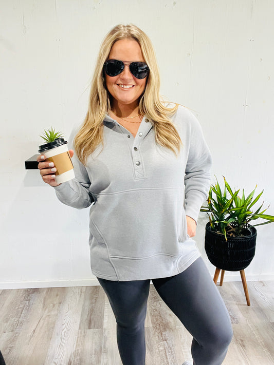 🤍Misty Gray Fleece Hoodie