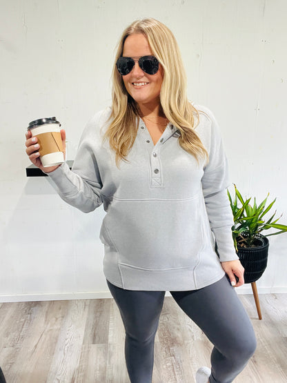 🤍Misty Gray Fleece Hoodie