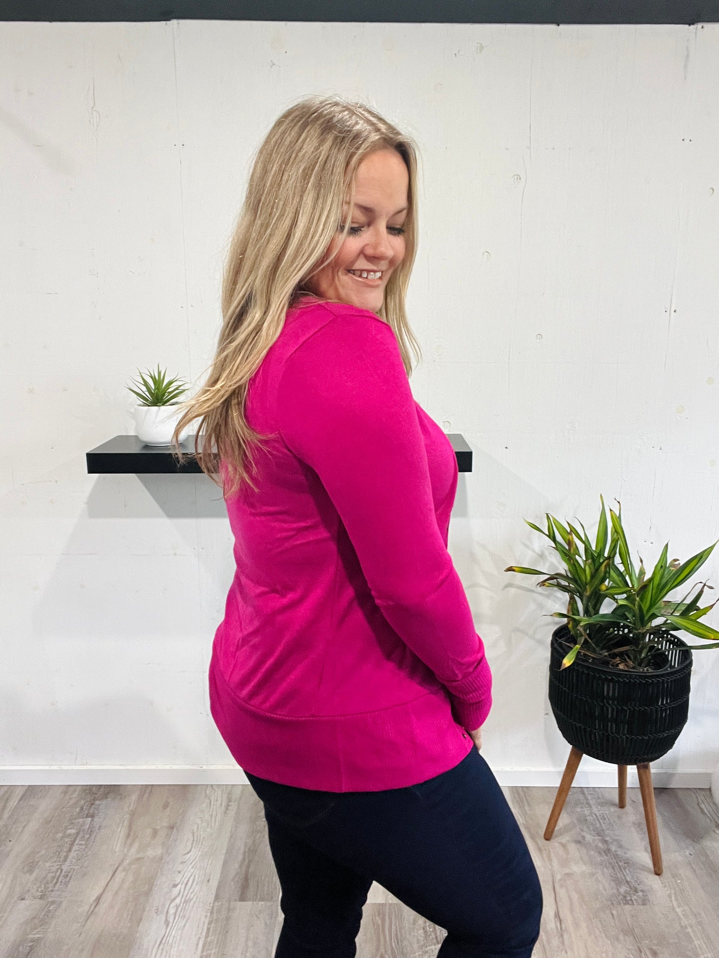 🤍Deep Magenta Spring Cardigan