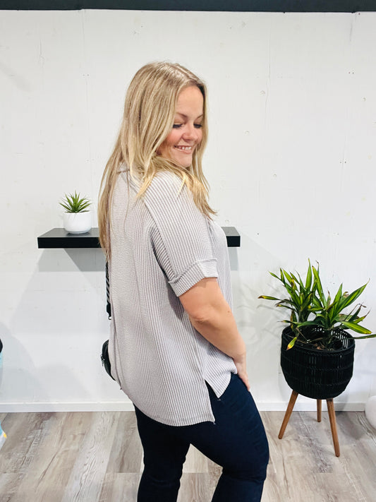 🤍Pebble Gray Elevated Tee