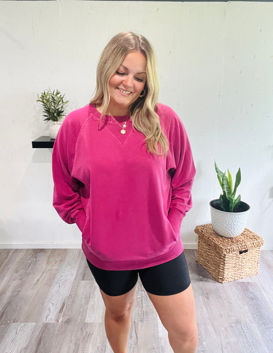 🤍 Strawberry Wine French Terry Pullover