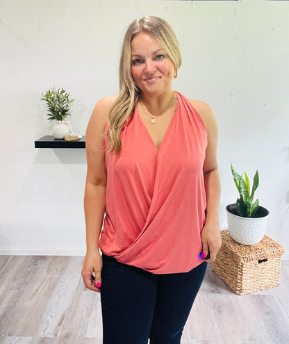 🤍Georgia Peach Wrapped Halter